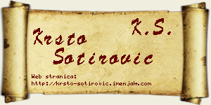 Krsto Sotirović vizit kartica